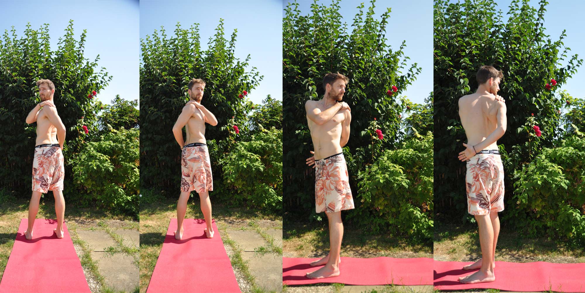 Kati Chakrasana est une rotation de la taille, 3ème posture du décrassage yogique.