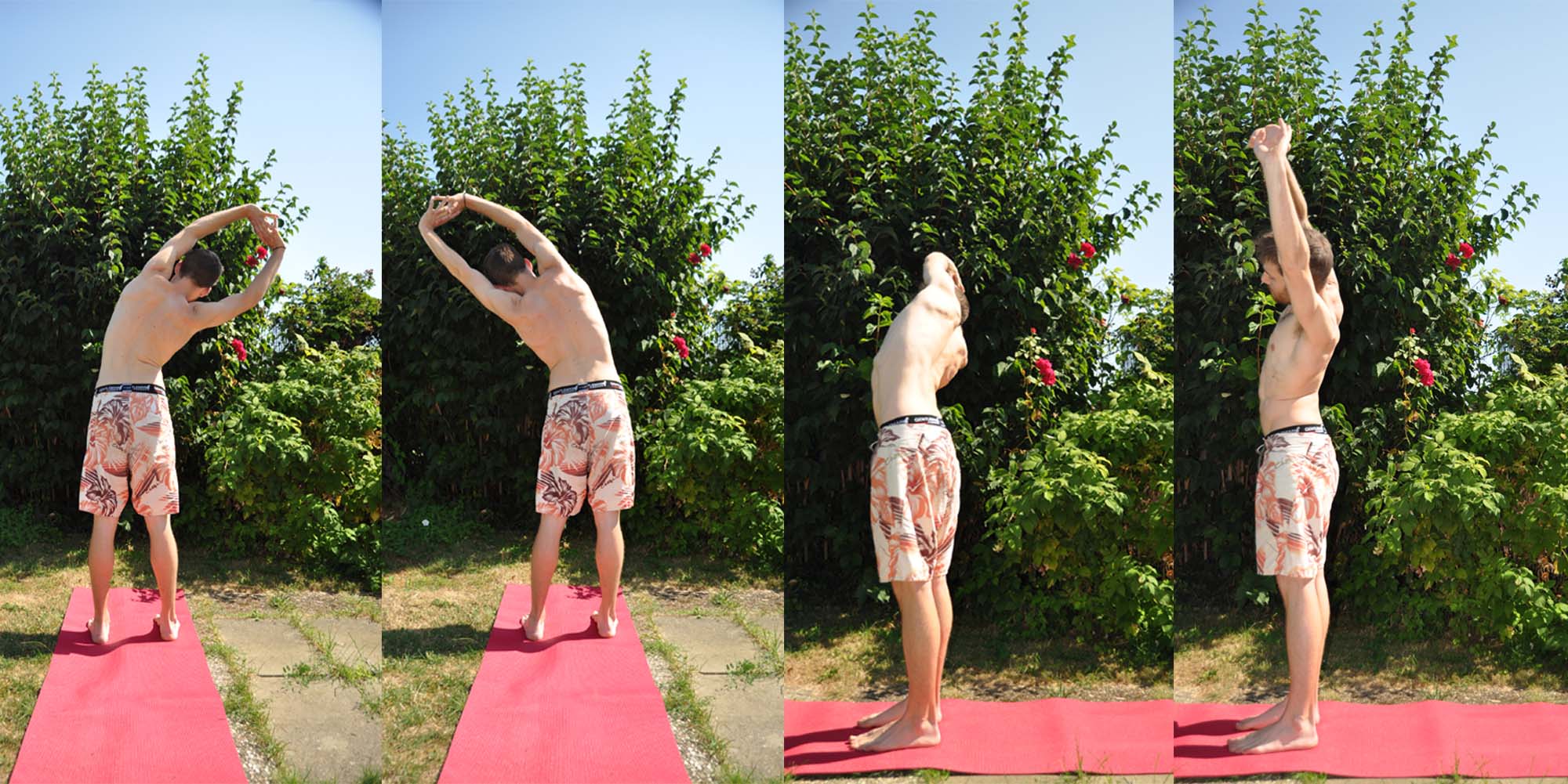 Tiryaka Tadasana, le palmier qui se plie, est la 2ème posture du lavement yogique.
