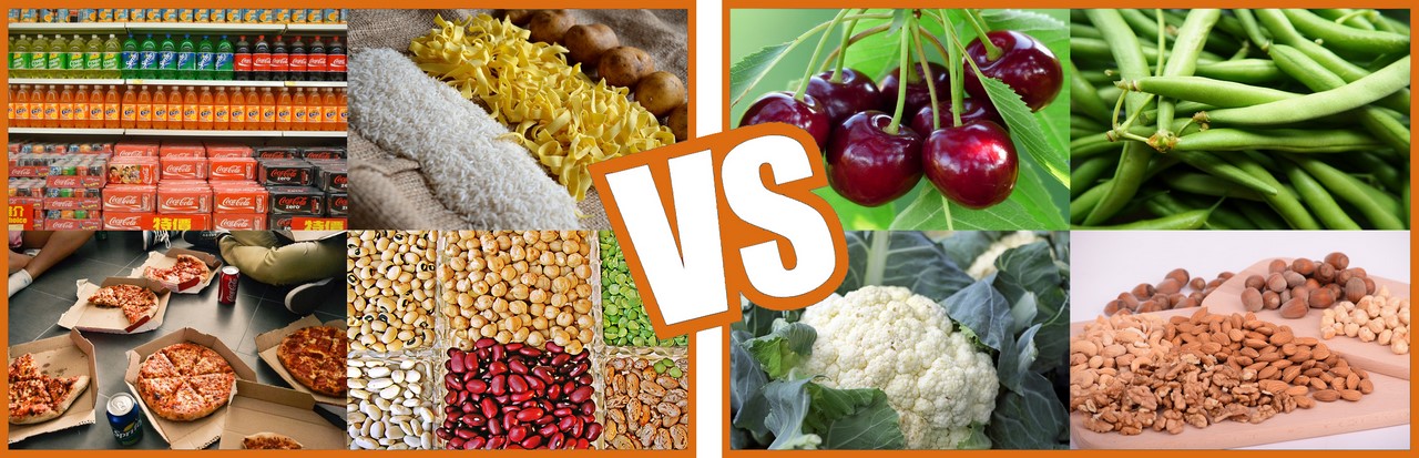 Aliments à index glycémique haut VS aliments à index glycémique bas. Fight !