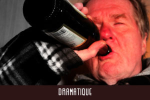 Quand on en arrive à boire son vin à la bouteille et ne faire qu'un avec ses rougeurs alcooliques, ça devient dramatique.